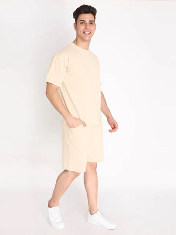 Men's Co-Ord Set for Casual Wear | Cotton Fabric | Pull On T-Shirt & Shorts | Clothing Set Crafted with Comfort Fit & High Performance for Everyday Wear