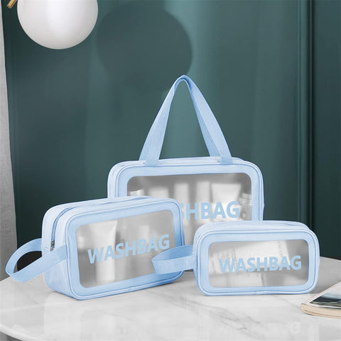 Clear Makeup Pouch Travel Waterproof Bag for Cosmetic Organizing, Toiletry Storage and More Accessories for Women & Girls