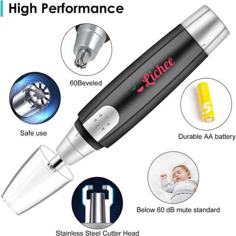 Electric Portable Nose Hair Trimmer for Men& Women | Dual-edge Blades | Electric Nose and Ear Hair Trimmer Eyebrow Clipper, Waterproof, Eco/Travel/User-Friendly