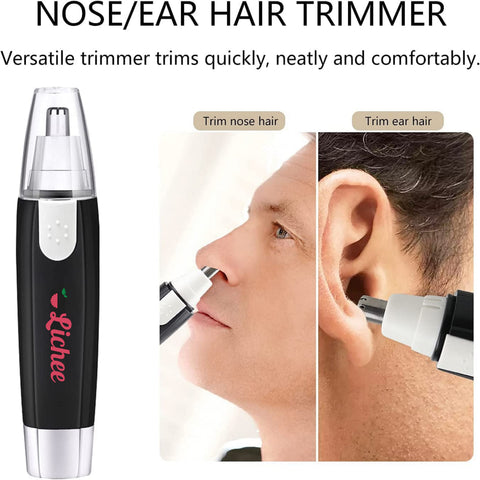 Electric Portable Nose Hair Trimmer for Men& Women | Dual-edge Blades | Electric Nose and Ear Hair Trimmer Eyebrow Clipper, Waterproof, Eco/Travel/User-Friendly