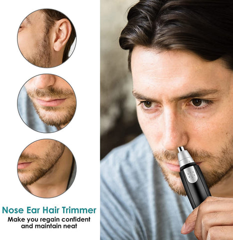 Electric Portable Nose Hair Trimmer for Men& Women | Dual-edge Blades | Electric Nose and Ear Hair Trimmer Eyebrow Clipper, Waterproof, Eco/Travel/User-Friendly