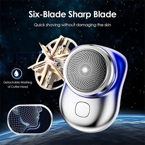 Portable Mini Wireless Electric Shaver | New Upgrade Rechargeable, Easy to Carry, One-Button Use Suitable for Home,Car,Travel Mini Electric Razor Shavers for Men