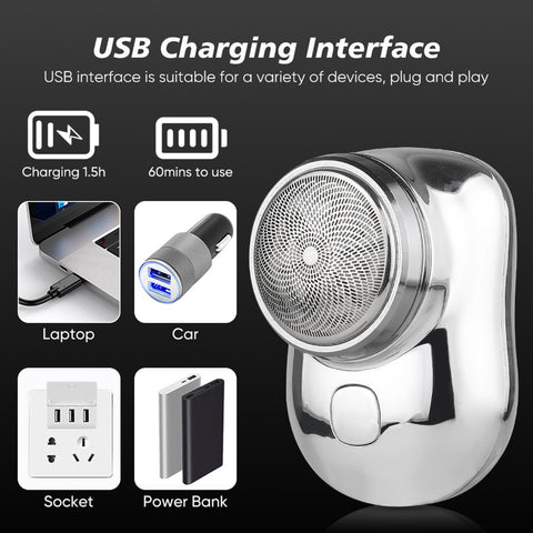 Portable Mini Wireless Electric Shaver | New Upgrade Rechargeable, Easy to Carry, One-Button Use Suitable for Home,Car,Travel Mini Electric Razor Shavers for Men