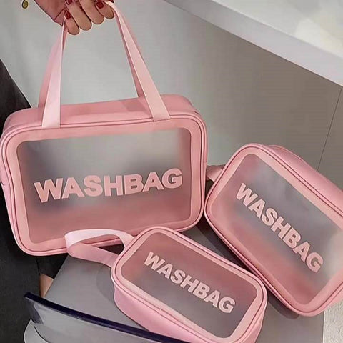 Clear Makeup Pouch Travel Waterproof Bag for Cosmetic Organizing, Toiletry Storage and More Accessories for Women & Girls