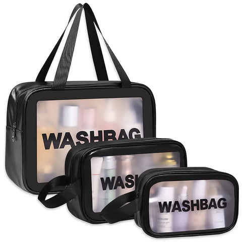 Clear Makeup Pouch Travel Waterproof Bag for Cosmetic Organizing, Toiletry Storage and More Accessories for Women & Girls