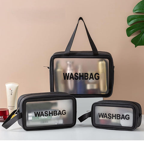 Clear Makeup Pouch Travel Waterproof Bag for Cosmetic Organizing, Toiletry Storage and More Accessories for Women & Girls