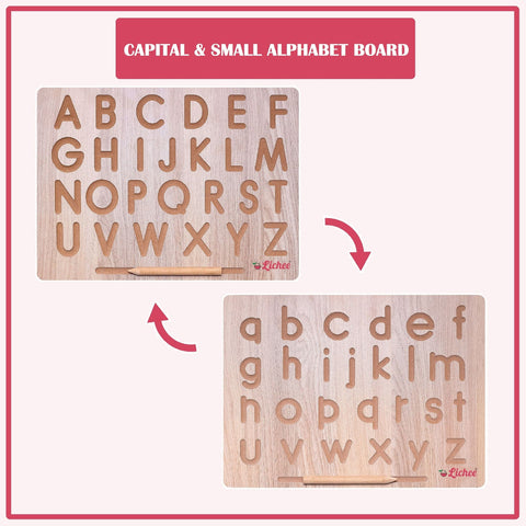 Capital & Small Alphabet and Numeric & Curve Patten Tracking Board With Dummy Pencil To Write and ABCD Puzzle | Learning and Educational Board Toys for 2+ Years Old Kids