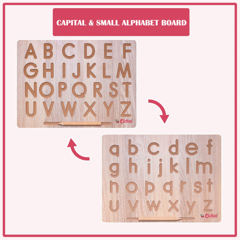 Capital & Small, Cursive and Hindi Alphabet and Numeric & Curve Patten Tracking Board With Dummy Pencil To Write and ABCD Puzzle | Learning and Educational Board Toys for 2+ Years Old Kids